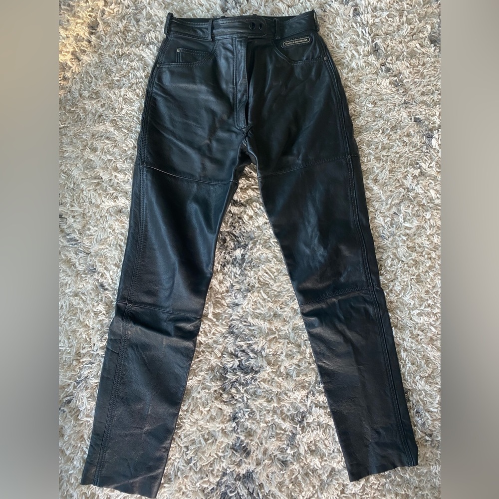 Harley Davidson 100% leather women’s riding pants 14 long